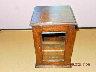 Vintage Wooden Smoking Cabinet Pipe Holder / Draw / Space For Tobacco Jar