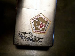 Vintage Zippo Lighter Uss Sumter Lst - 1181 " The Gamecock " 1975