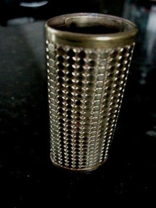 Vintage Whiting And Davis 1984 Gold Tone Metal Mesh Lighter Cover Sleeve