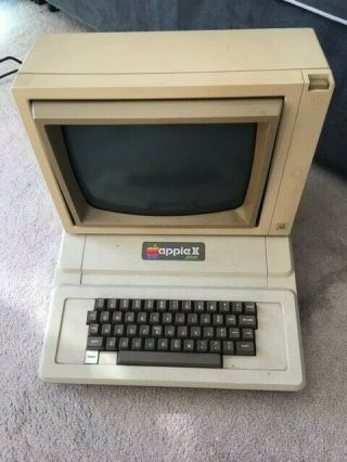 Vintage Apple Ii Plus Computer With Monitor