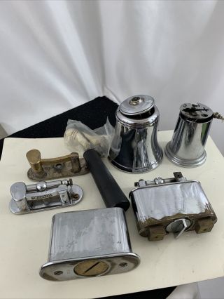 Group Of Vintage Dunhill Table Lighter Parts - Lift Arm,  Bell,  Tankard 1 Of 3