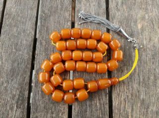 Amber Rosary Islamic Prayer 33 Beads Misbaha Tasbih 72.  9gr Fine Vintage German 4