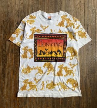 Vintage Allover Print Disney The Lion King T - Shirt Osfa