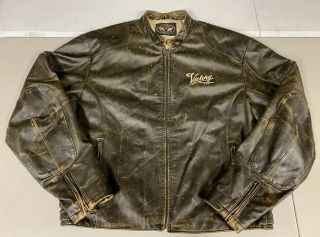 Vtg Victory Motorcycles Polaris Leather Jacket Adult L