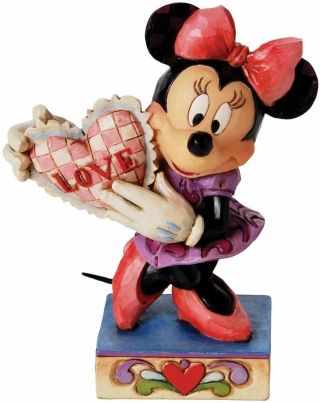 Disney Jim Shore Minnie Mouse With Heart Figurine Nrfb 4026085 Retired Rare
