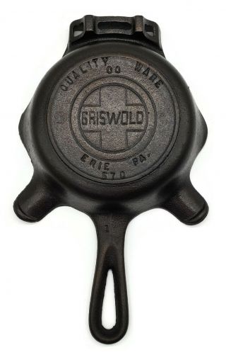 Griswold Erie Pa No.  00 570a Large Logo Cast Iron Skillet Ashtray Match Holder