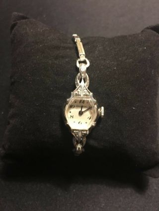 Vintage Bulova Watch,  10k Rolled Gold,  17 Jewels,  4 Diamonds