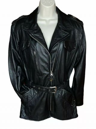 Harley Davidson Women’s Black Vintage Jacket Medium Double Rider Asymmetrical