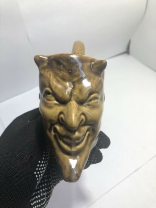 Rare Antique Soviet Ashtray,  Ceramic Devil,  Smoking Pipes Figurine Satan
