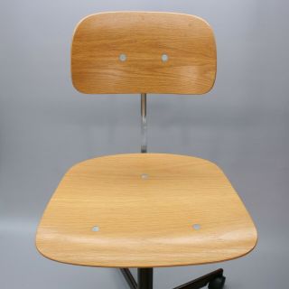 Vintage Kevi Mid Century Danish Modern Wood Office Desk Task Chair Wooden Seat 6