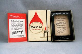 Vintage Zippo Lighter Box With Guarantee Paper Only