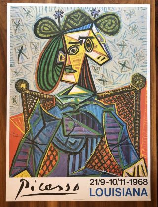 Vintage 1968 Pablo Picasso Exhibition Poster Louisiana Denmark Sorensen