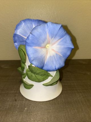 Heavenly Blue Morning Glory Flower Bell Bone 1983 Franklin Jeanne Holgate