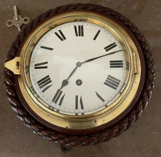 Antique French Maritime Ships Clock By V.  A.  Pierret - Cylinder Movement - Running