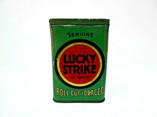 Vintage 1910 Lucky Strike Roll Cut Tobacco Tin.  W/ Tax Stamp