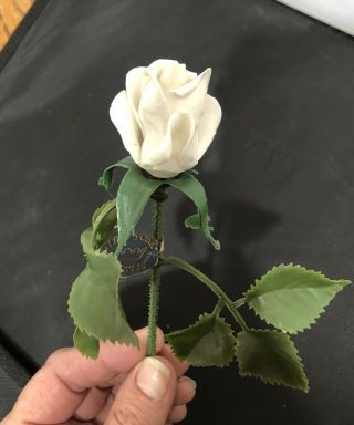 Vintage Royal York Fine Bone China Long Stem White Rose Bud Flower England