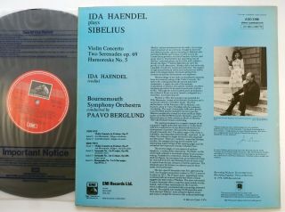 IDA HAENDEL PLAYS SIBELIUS AUDIOPHILE QUAD ASD 3199 2