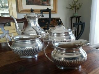 Folgate Silver Tea Set English 4 Piece Vintage