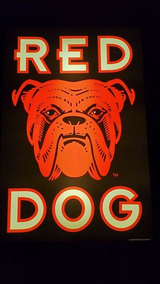 Vintage Electric " Red Dog " Light Up Beer Sign By Miller