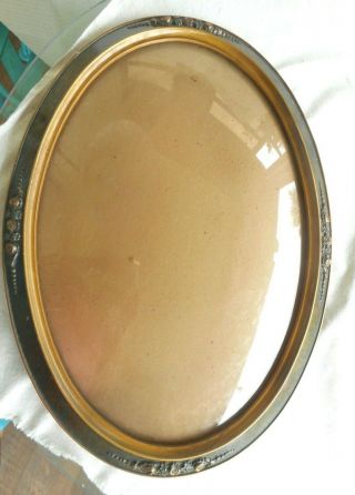 Antique Wooden Picture Frame Large Oval Frame With Convex Glass