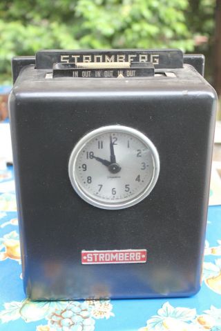 Antique Stromberg Time Punch Clock With Key