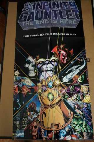 1991 Retailer 18 X36 Promo Poster Infinity Gauntlet George Perez Thanos