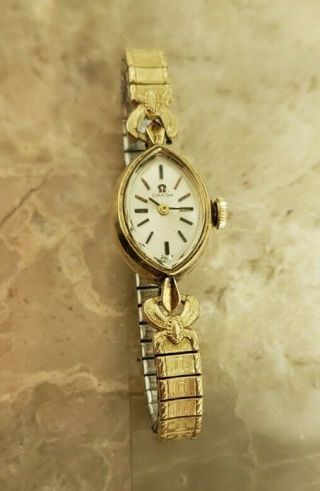 Vintage 14k Solid Yellow Gold Omega Women 