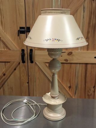 Vintage Mid Century Table Lamp - Metal Toleware Large Mid Century