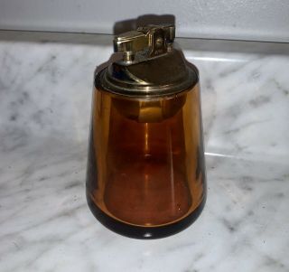 Vintage Amber Glass Cigarette Lighter