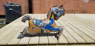 VINTAGE PONY HORSE PLAYGROUND SPRING RIDE ON TOY CAST ALUMINUM - MEXICO FORGE 5