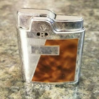 Ronson Lighter " Essex " W/ Tortoise Shell Inlay Can Be Engraved