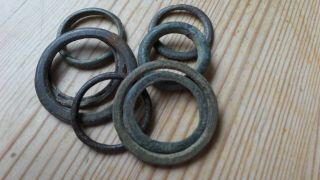 8 Ancient Celtic Bronze Pre Coin Ring Proto Money 5th - 3rd - Metal Detecting