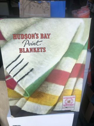 Vintage Hudson Bay 4 Point Wool Multi Stripe Blanket 72” X 90” W Box