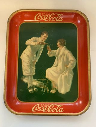 Coca - Cola 1926 Tin Lithograph Serving Tray Vintage Coke