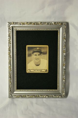 Ted Williams 1940 Playball Rp Sportrait Old Red Sox Baseball Card Antique Frame