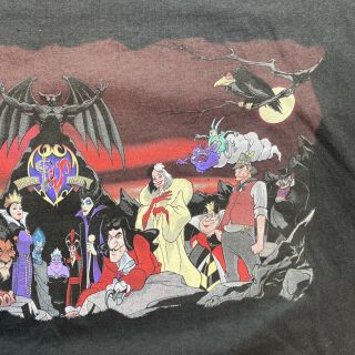Vintage 90s Disney Villains T - shirt; Men’s Large; Aladdin Lion King Hook Cruella 6