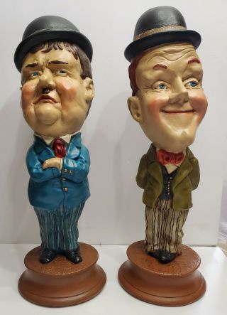 Vintage Laurel And Hardy Esco Chalkware Statues (a6)