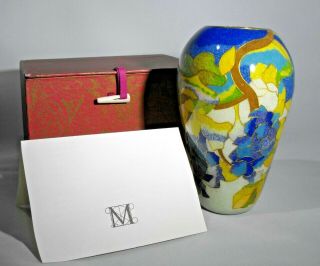 Bill Yee Hand Blown Plique - A - Jour Glass Cloisonne Vase Mma Certificate & Box