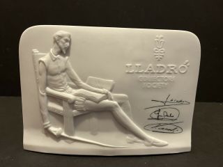 Lladro Collectors Society Don Quixote Porcelain Shell Plaque Signed 1985 Spain