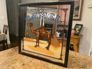 1992 Vintage Camel Cigarette Mirror Sign 19.  5x19.  5 And Bright