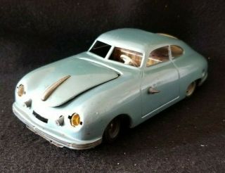 Jnf Prototype Porsche 356 Coupe Windup Germany Tin Toy Car Vintage Repair/parts