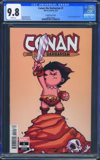 Conan The Barbarian 1 (marvel) Cgc 9.  8 White Pages Skottie Young Variant