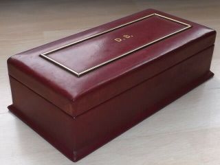 Quality 1930s Dunhill Burgundy Leather Cigarette Box Marked