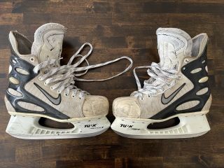 Vintage Nike Zoom Air White Ice Hockey Skates Size 9
