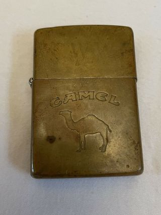 Vintage Camel Brass Lighter 1932 - 1992 Engraved C.  W.  W.