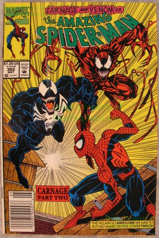 Spider - Man 362 Newsstand 2nd Carnage Vs Venom Big Pics Key Issue