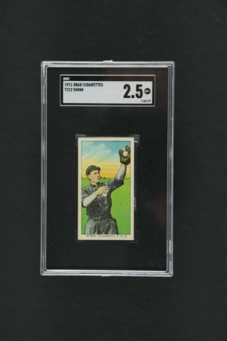 1910 Obak Cigarettes T212 Shinn Baseball Card Sgc 2.  5 Gd,