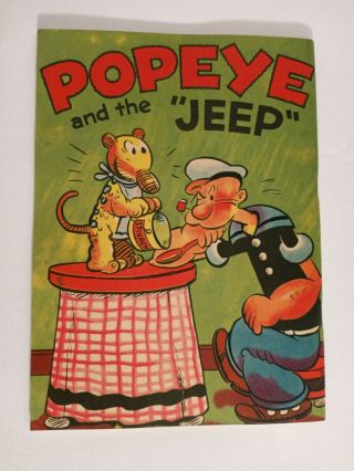 Popeye And The " Jeep " King Feature Books 3,  1936 (very Rare - Limited Edition)