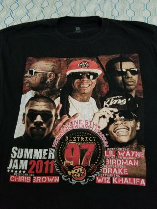Vtg 2011 Hot 97 Summer Jam T Shirt Tour Rap Tee Lil Wayne Chris Brown Drake Xl