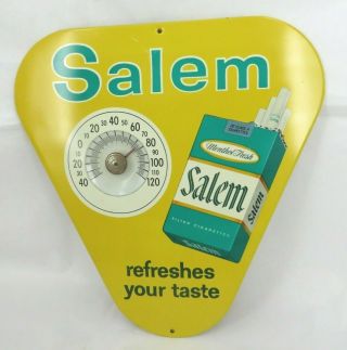 Vintage Salem Menthol Filter Cigarettes Toc Tin Over Cardboard Thermometer Sign